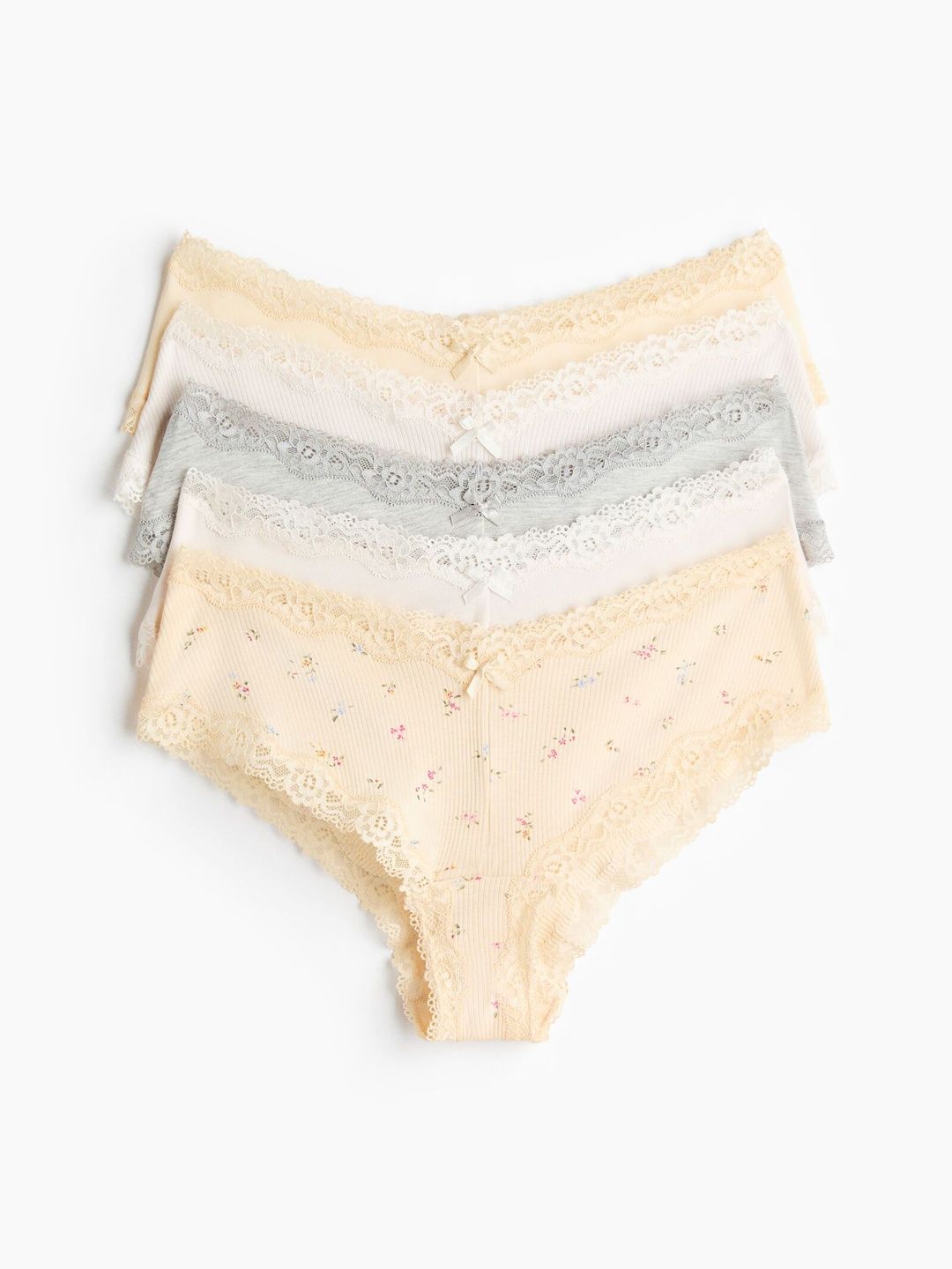 H&M 5 Pack Cotton And Lace Hipster Briefs-picture-14