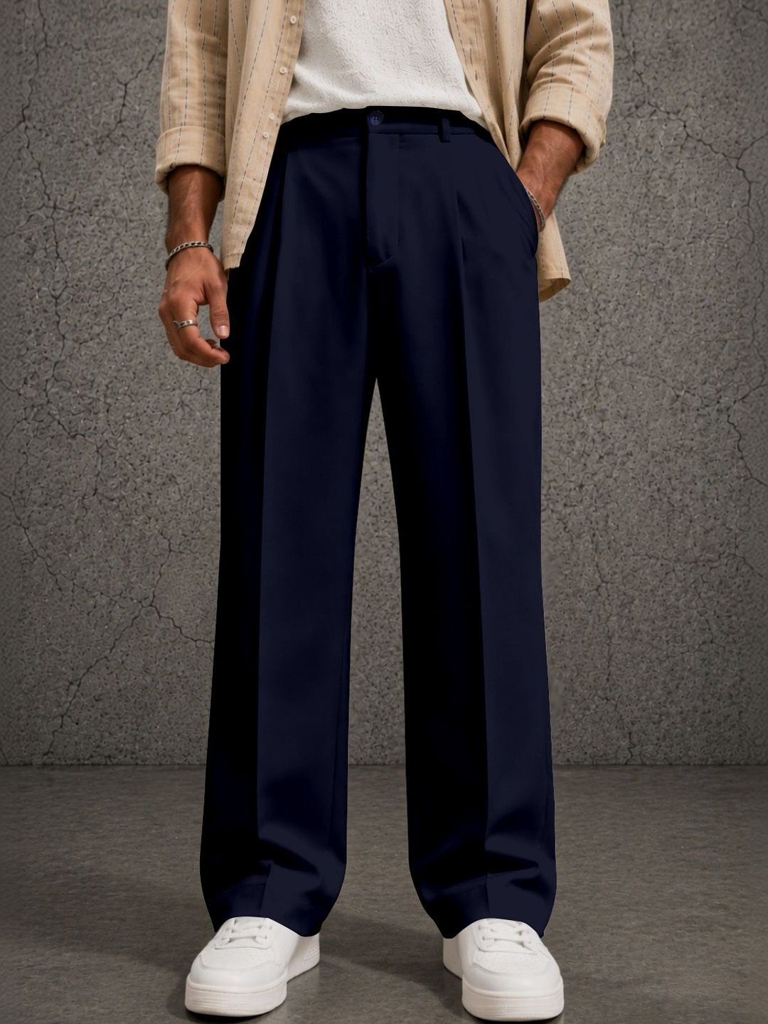 MODA RAPIDO X FITNESS EXCHANGE Men Relaxed Loose Fit Pleated Trousers