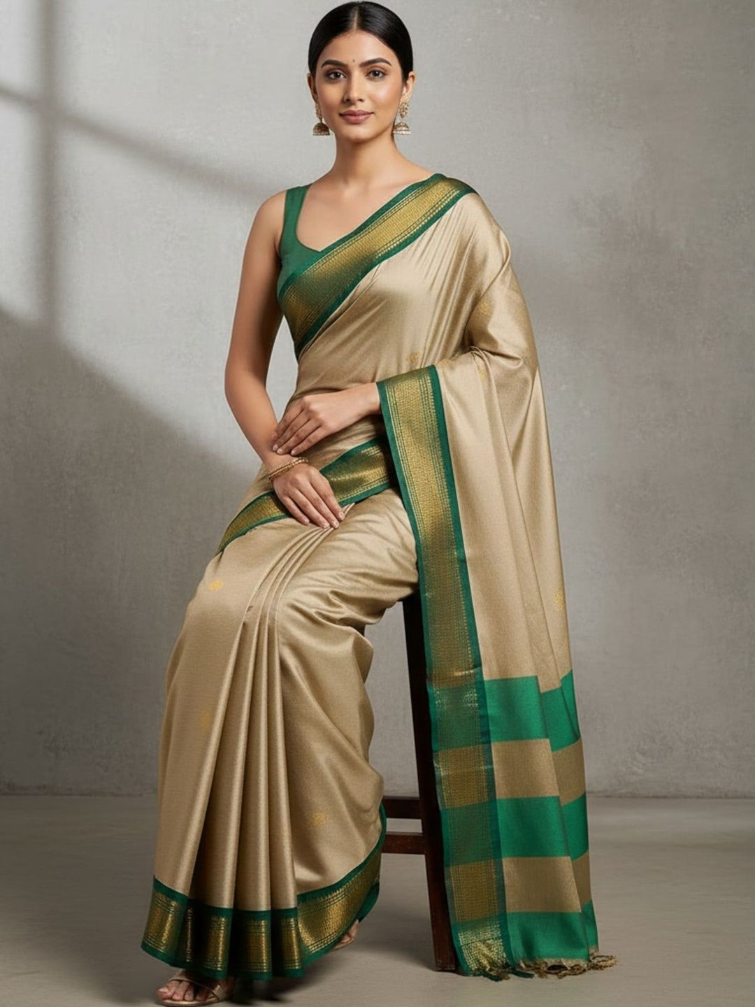Anouk Rustic Woven Design Zari Pure Cotton Kanjeevaram Saree