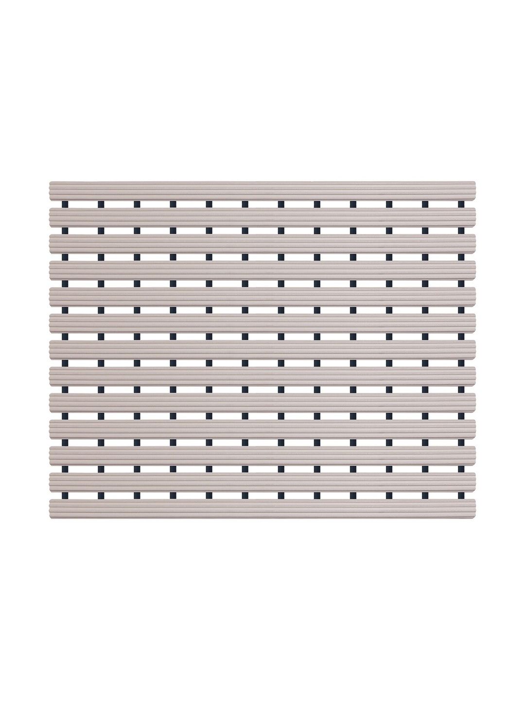 OBSESSIONS Beige & Black Self-Design Anti-Skid Shower Mat-image-38