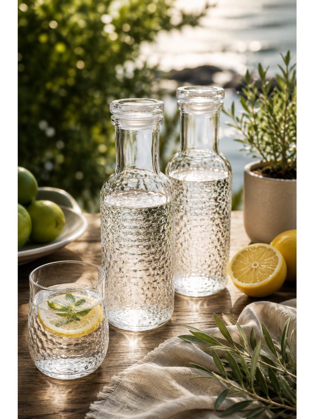 RUHANI HOMES Transparent & Transparent Set of 2 Glass Solid Water Bottle-image-45