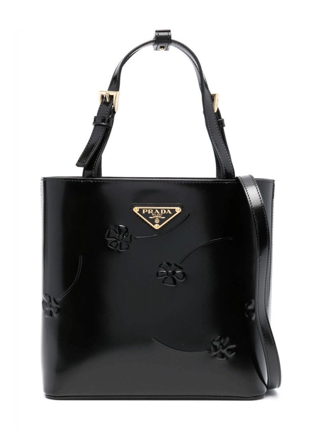 Prada Black Triangle Logo Mini Tote-picture-14