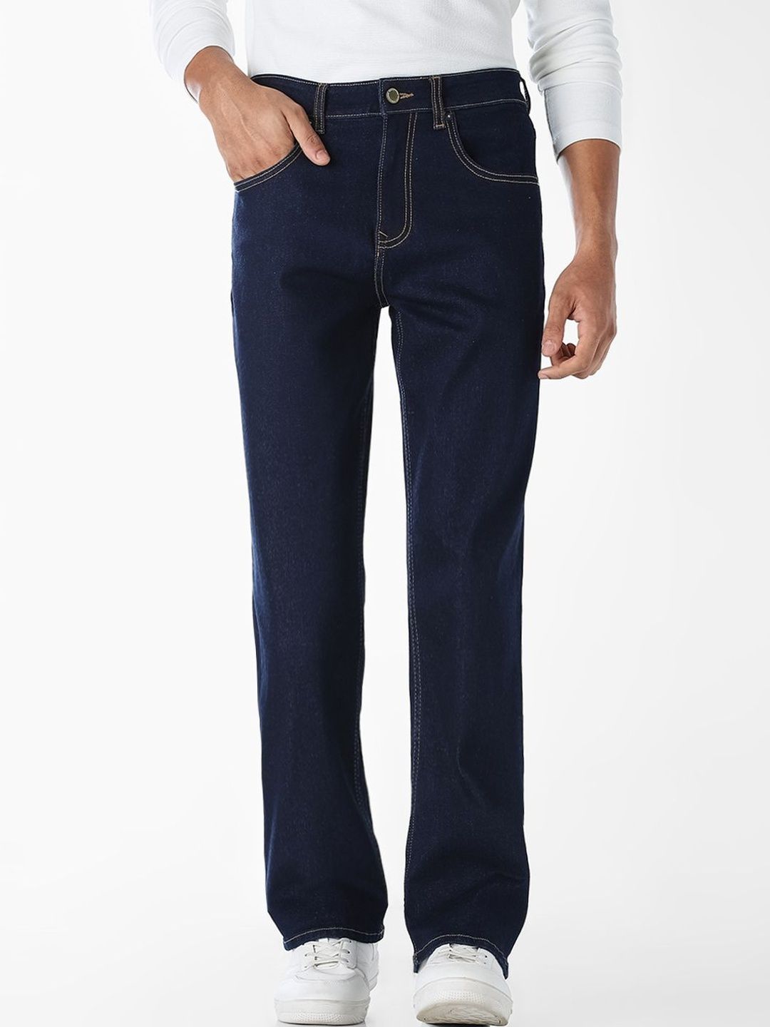 Jack & Jones Men Bootcut High-Rise Stretchable Jeans