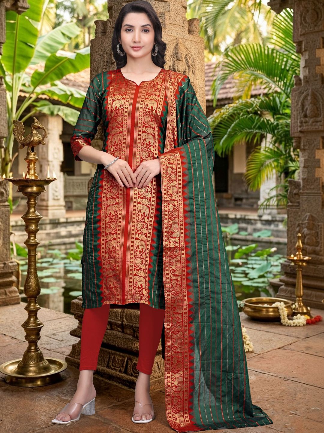 Moda Rapido Ethnic Motifs Regular Kurta with Churidar & With Dupatta-picture-46