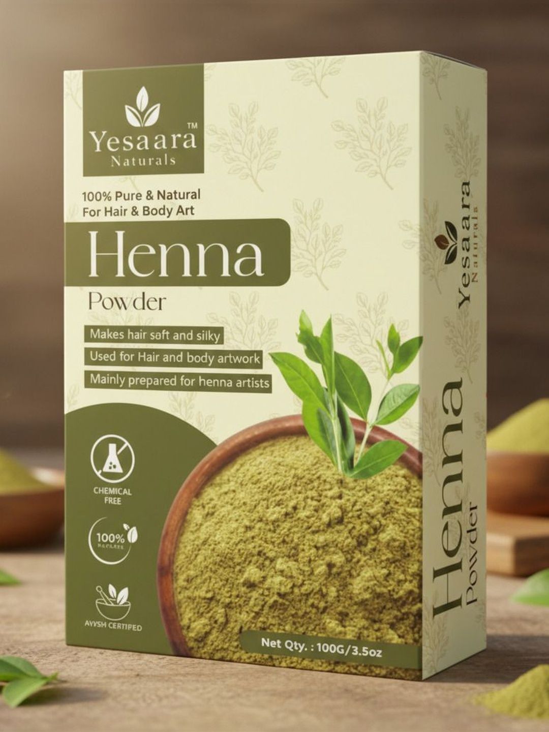 Yesaara Naturals Pure Henna Leaf Powder -100g-image-15