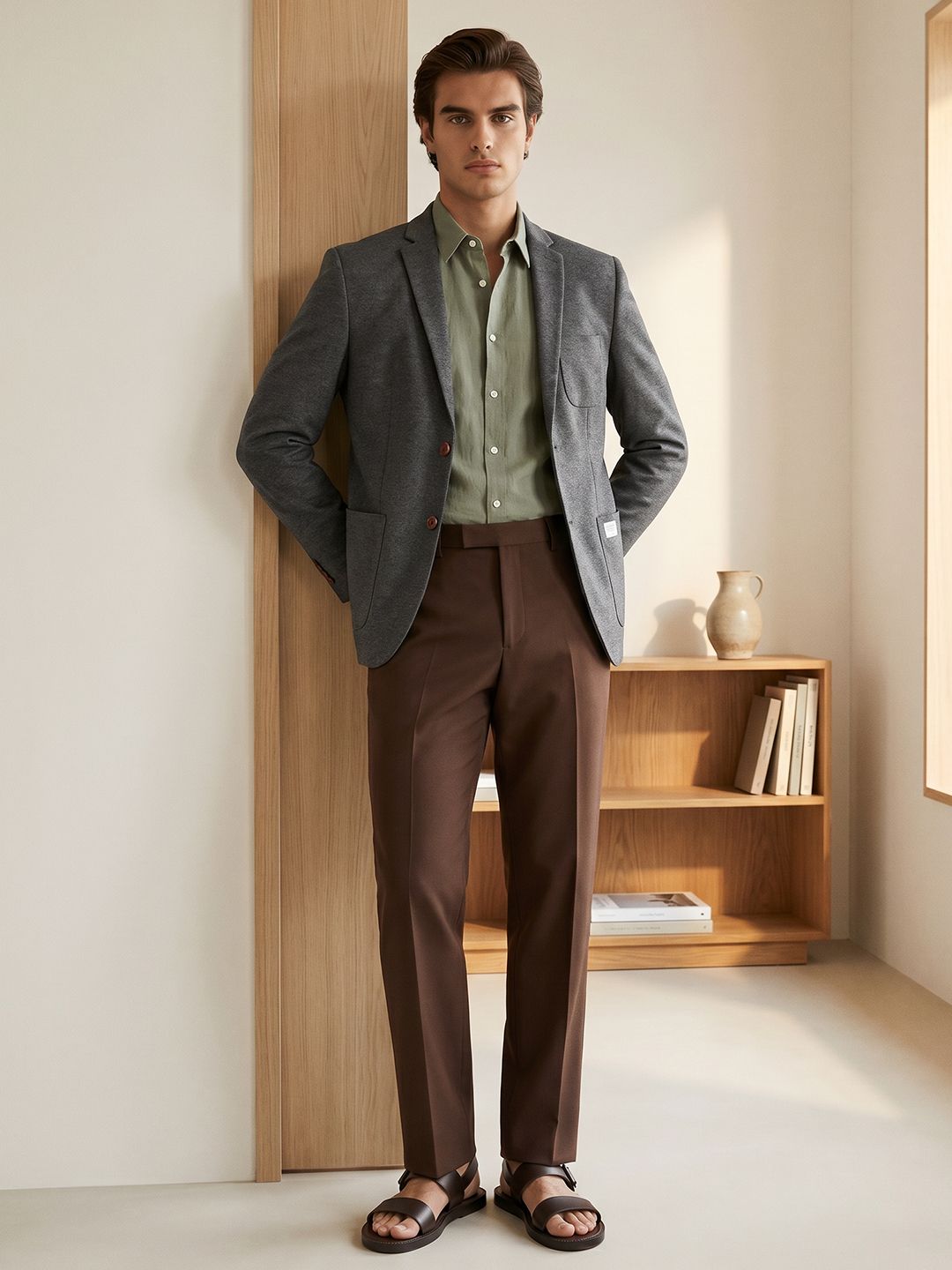 Mr Bowerbird Notched Lapel Collar Single-Breasted Casual Blazer-picture-41