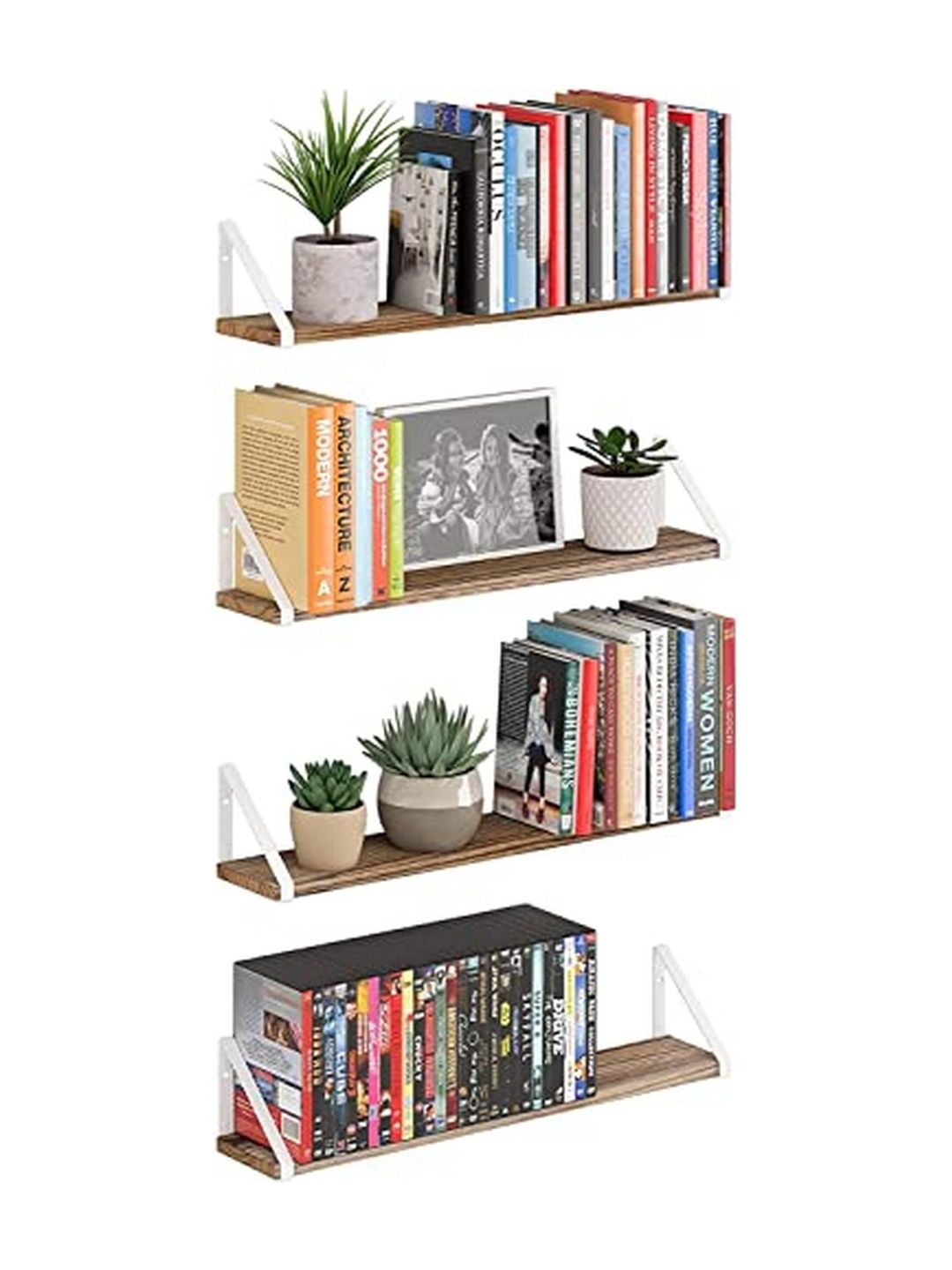 Organizemee White & Brown Metal Corner Wall Shelf-image-26