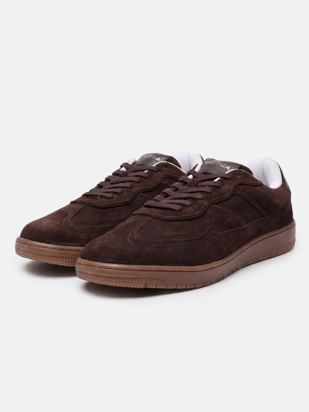 Nautica Men Brown Suede Sneakers-image-33