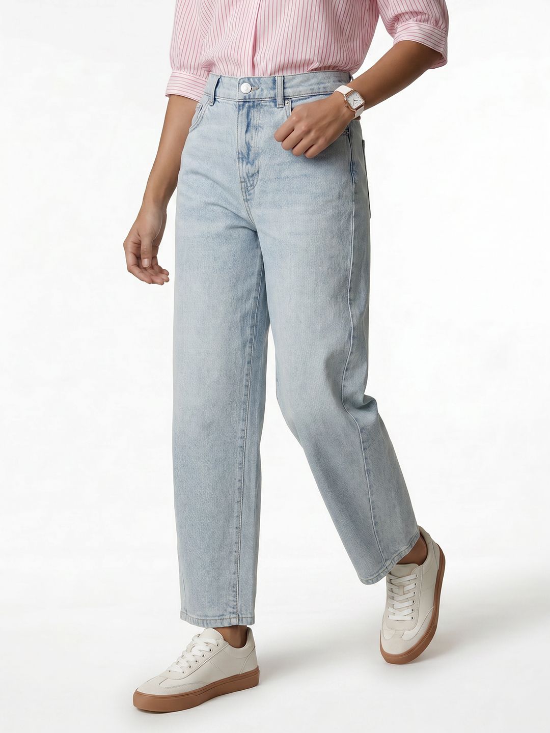 NEXT Women Barrel Fit Heavy Fade Stretchable Jeans-image-22