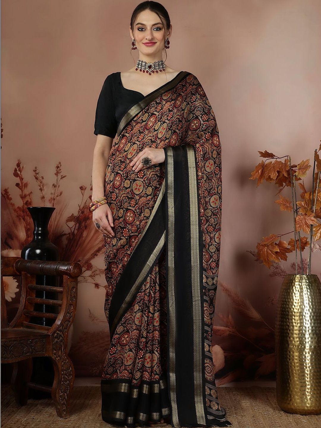 HARIKS Ethnic Motifs Zari Designer Saree-picture-11