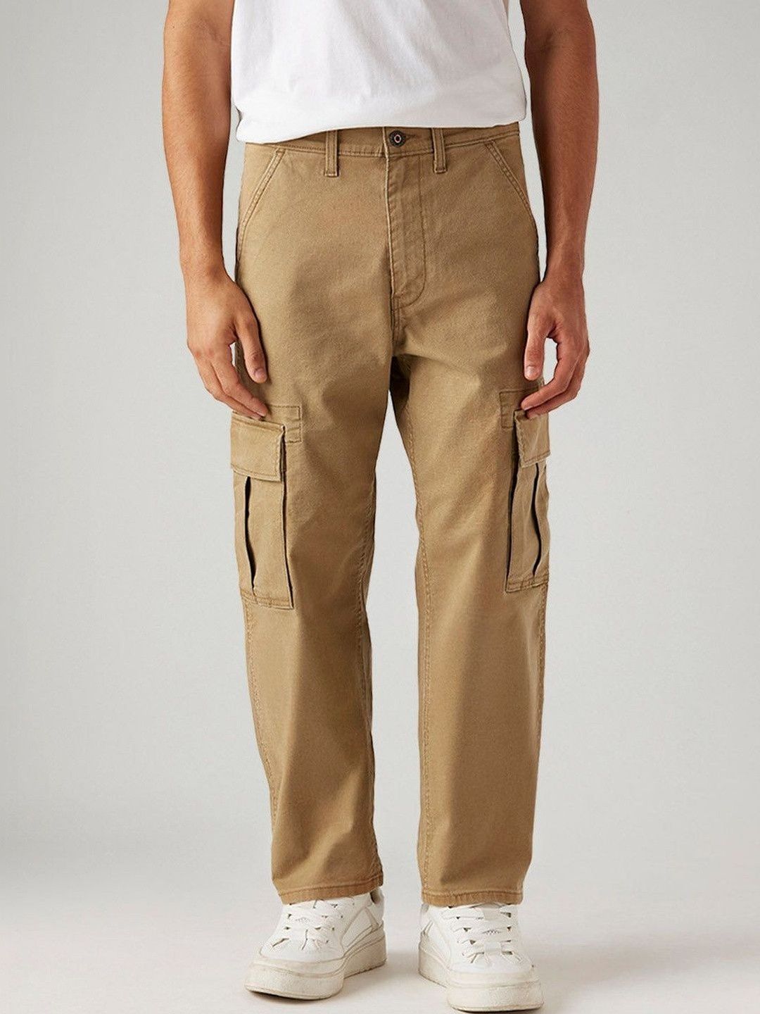 Levis Men's 568 Brown Loose Fit Mid Rise Trousers-picture-12