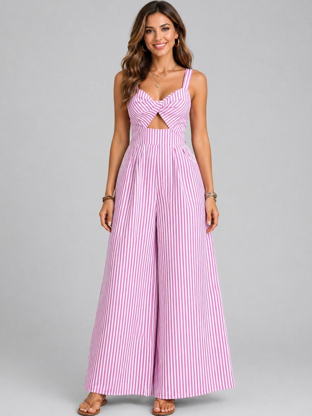 Suo Striped Basic Jumpsuit-picture-19