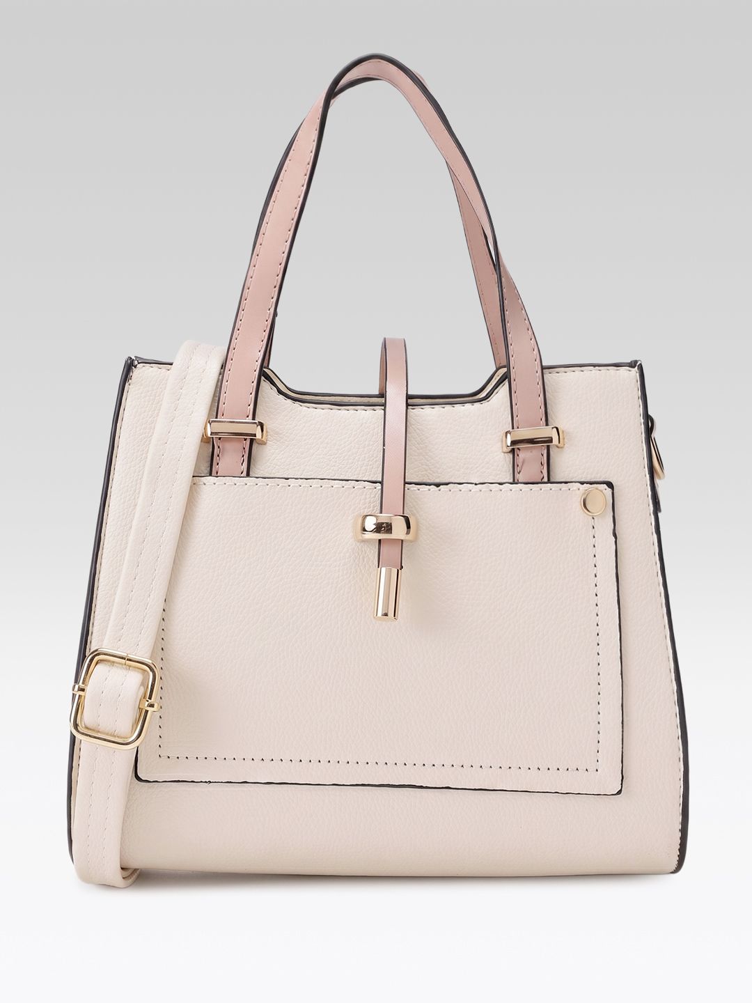 MAEJOY Beige PU Structured Handheld Bag-picture-47