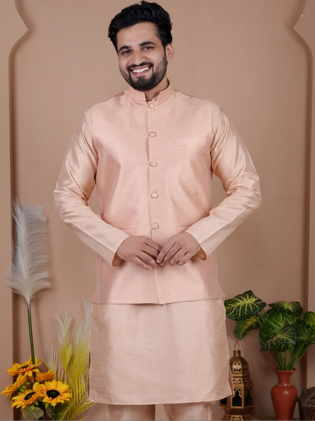 MODERN MUGHALS Mandarin Collar Nehru Jackets-picture-38