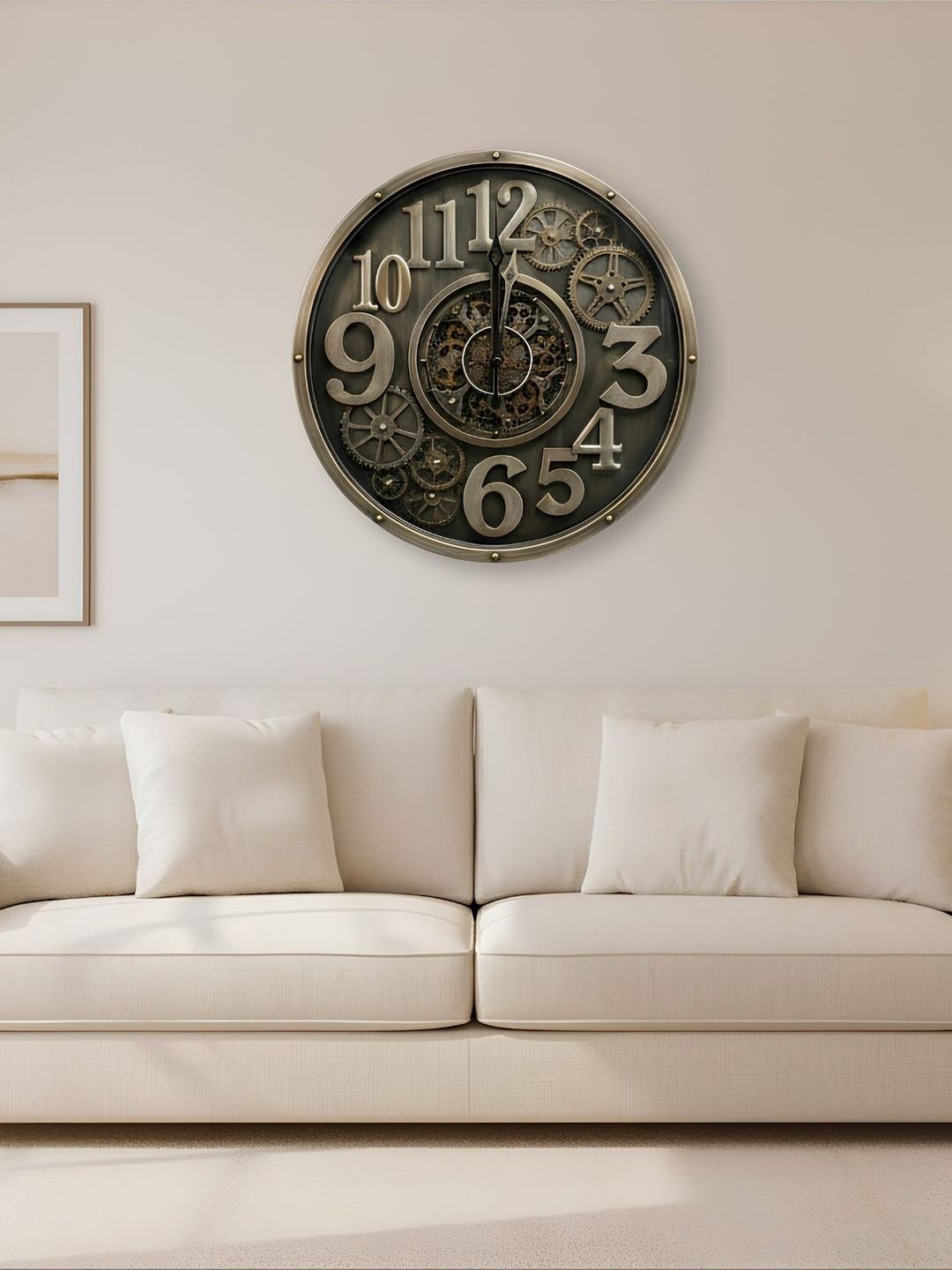 ELARE Gold-Toned & Grey Wall Clock-image-37