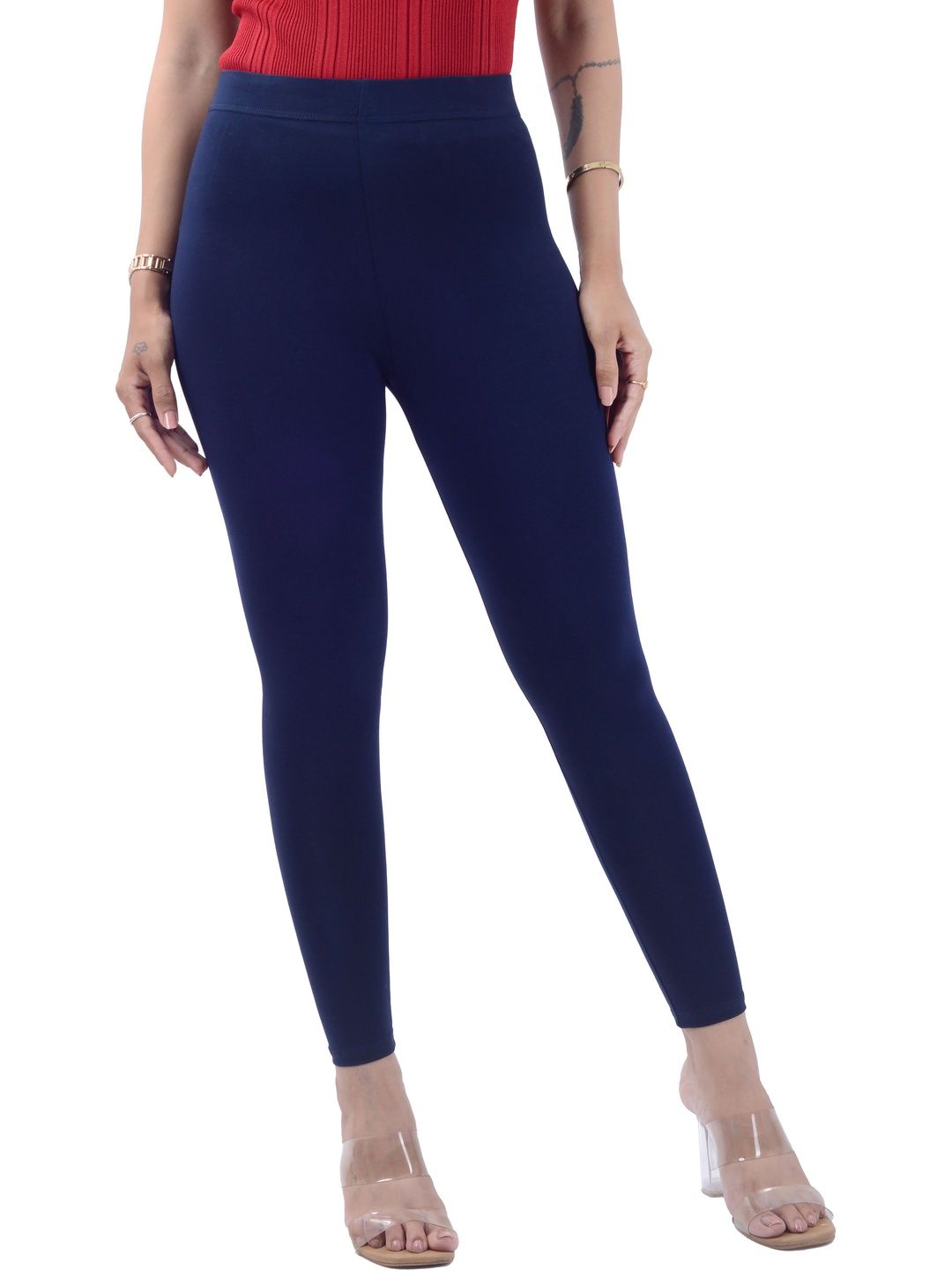 COLRINA Women Cotton Blend Solid Ankle Length Leggings-picture-18