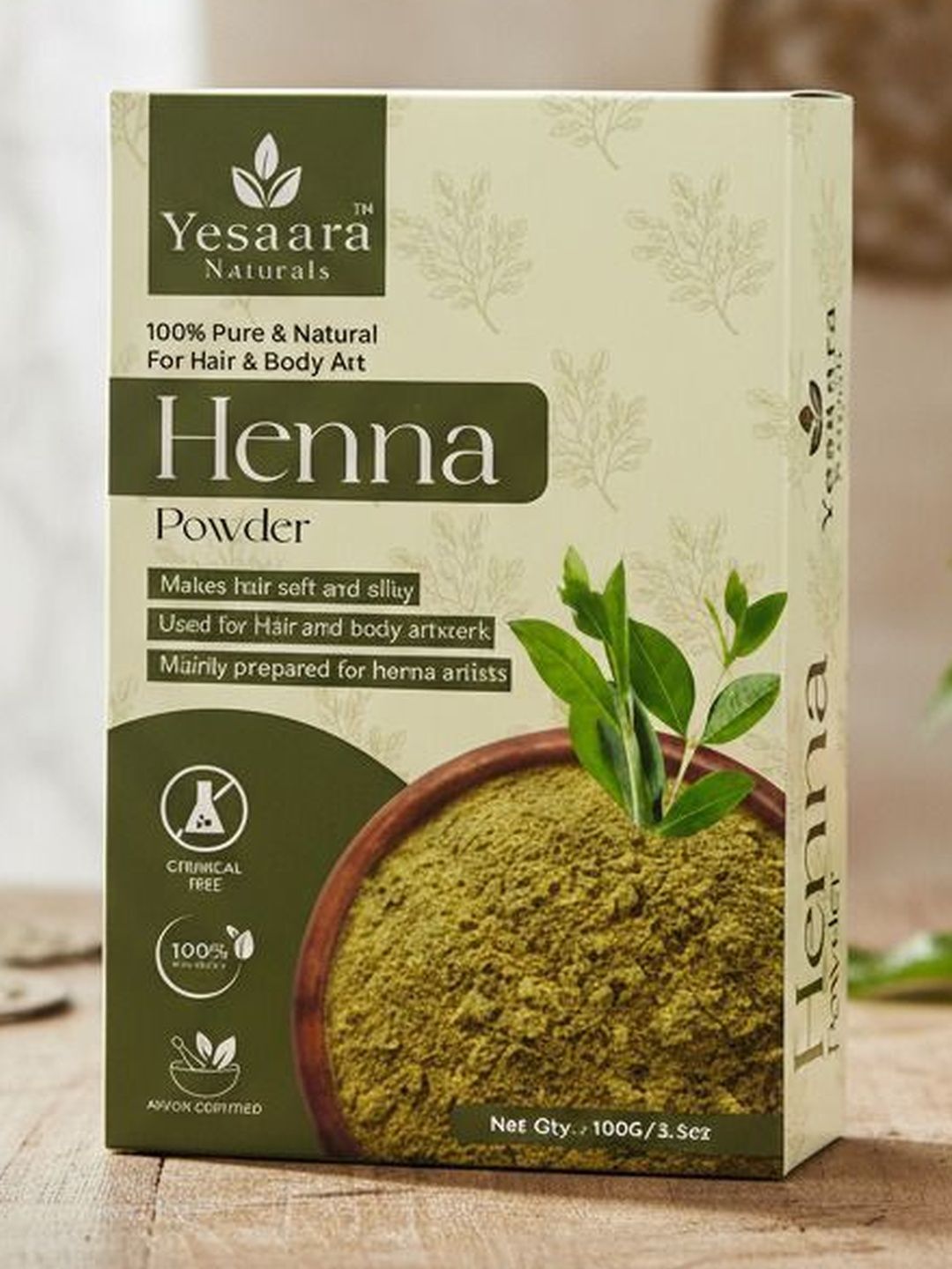 Yesaara Naturals Pure Henna Leaf Powder -100g-picture-56