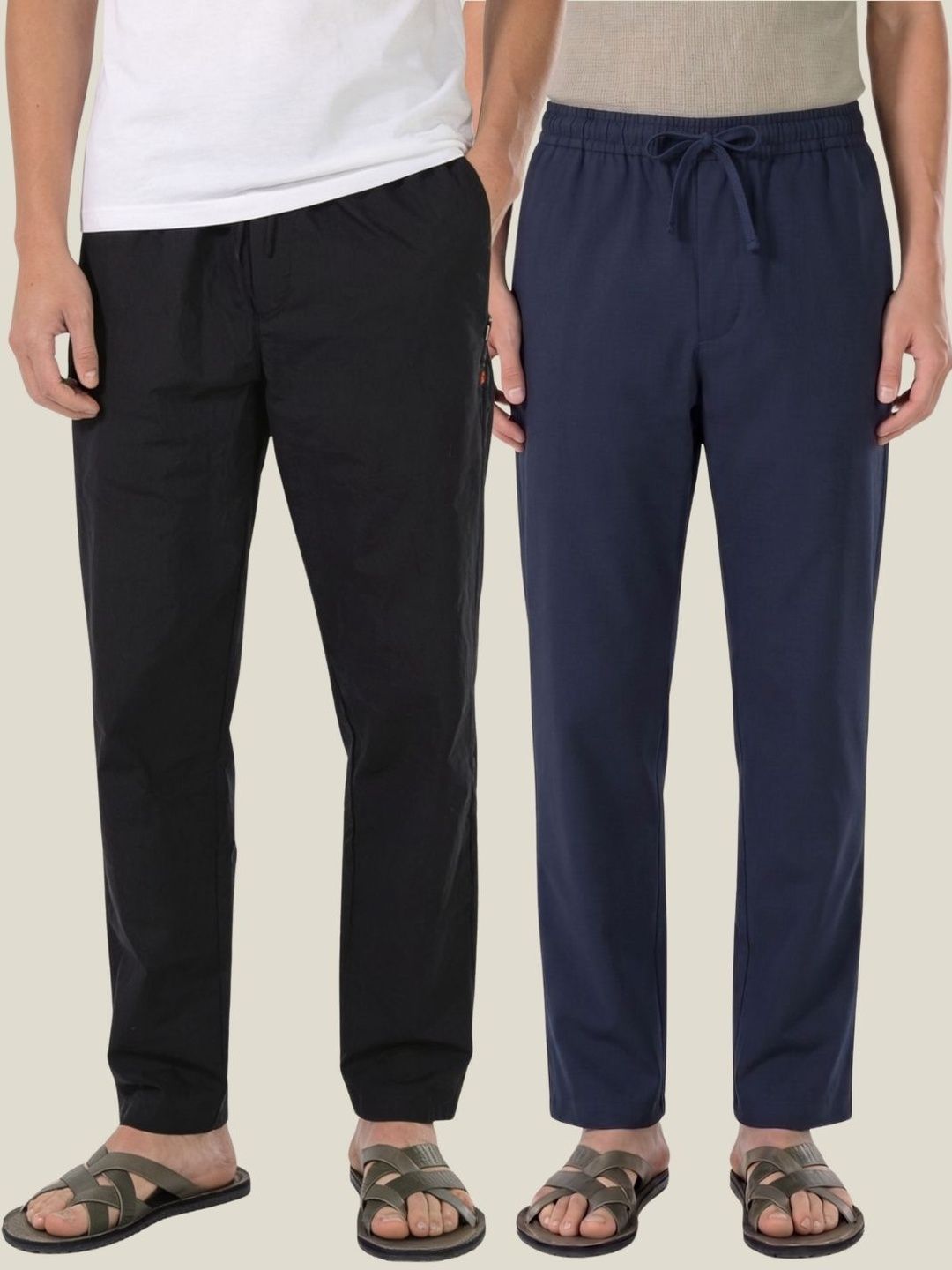 Boxy Crew Pack Of 2 Printed Pure Cotton Straight Lounge Pants-image-36