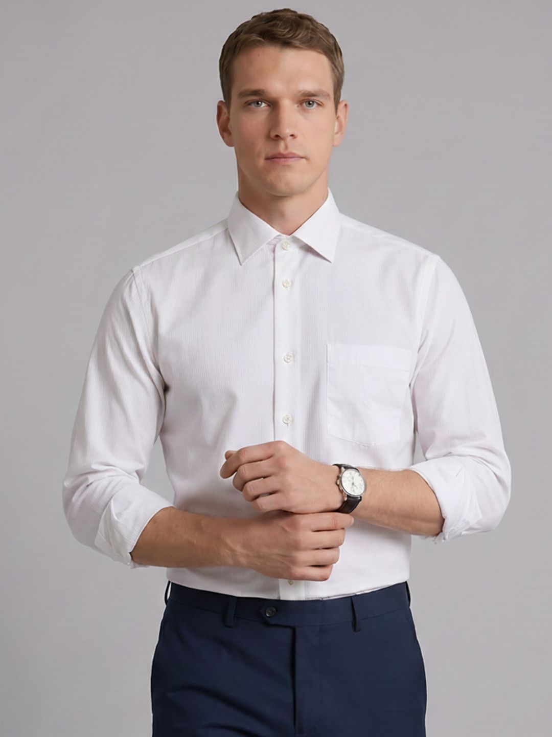 Blackberrys Slim Fit Vertical Striped Pure Cotton Formal Shirt-picture-39