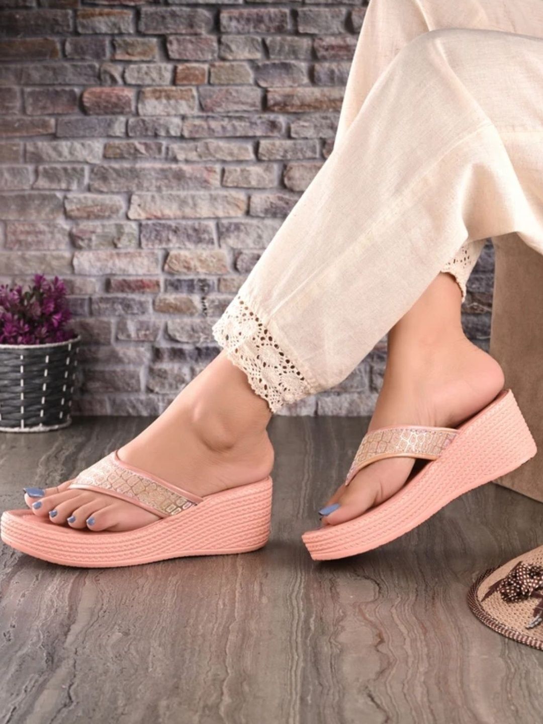 CORSICA Textured Wedge Sandals-image-21
