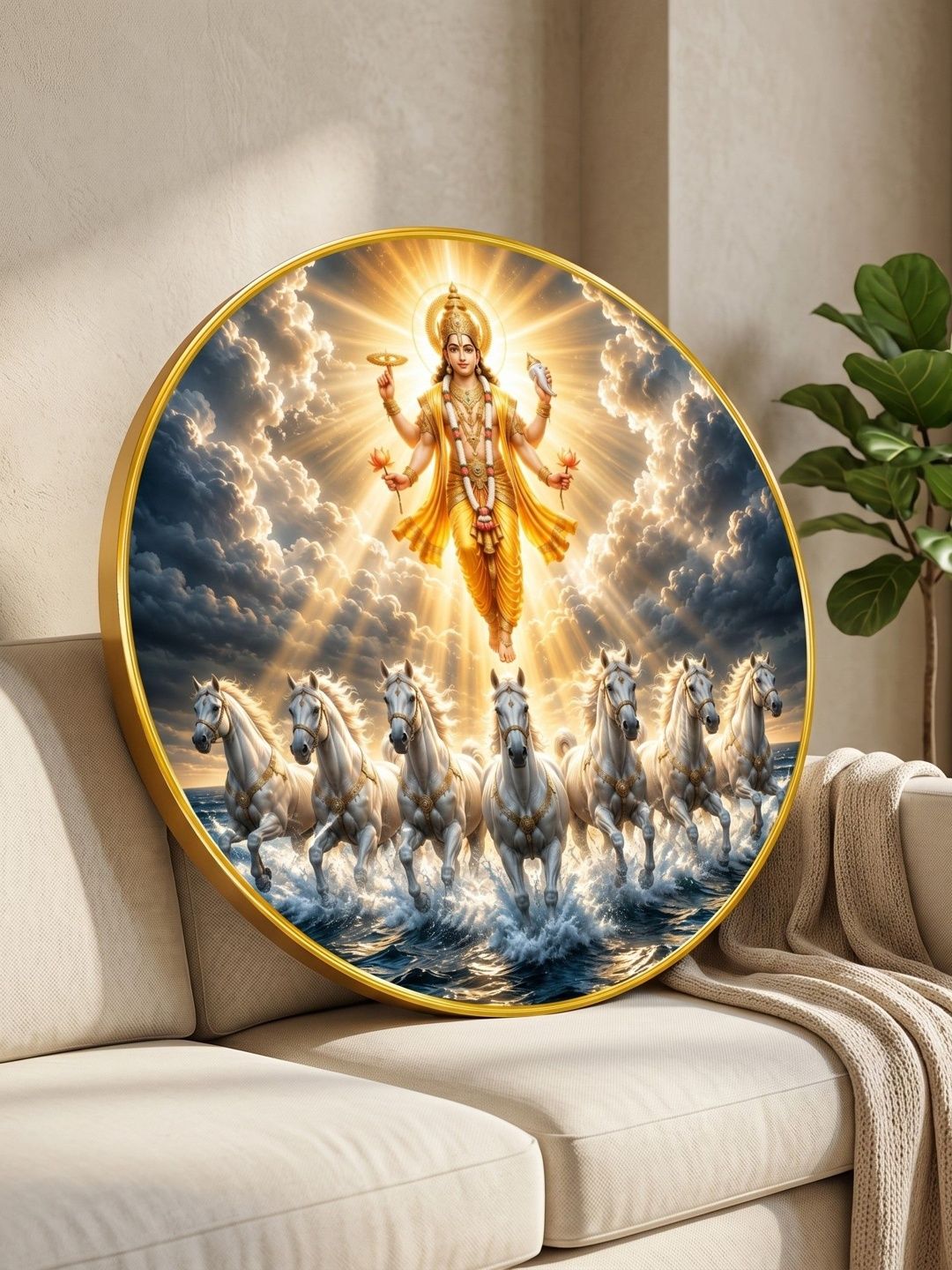 Aura Multicoloured MDF Religious Wall Paintings-image-41