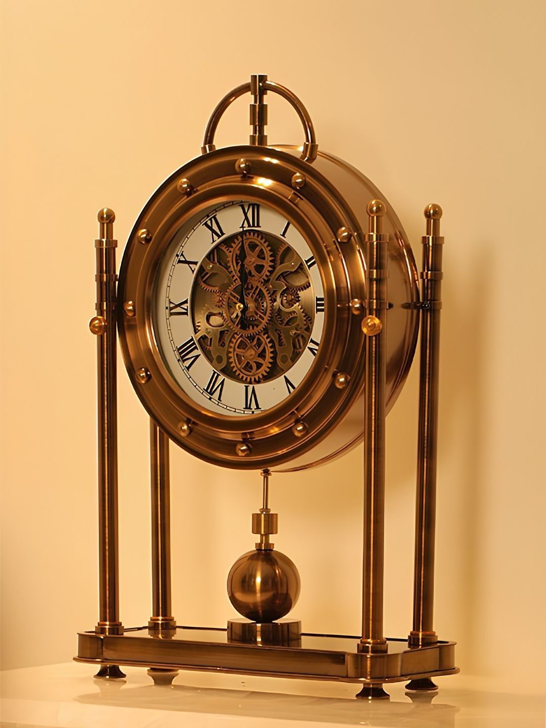 ELARE Gold-Toned & Bronze-Toned Table Clock-image-38