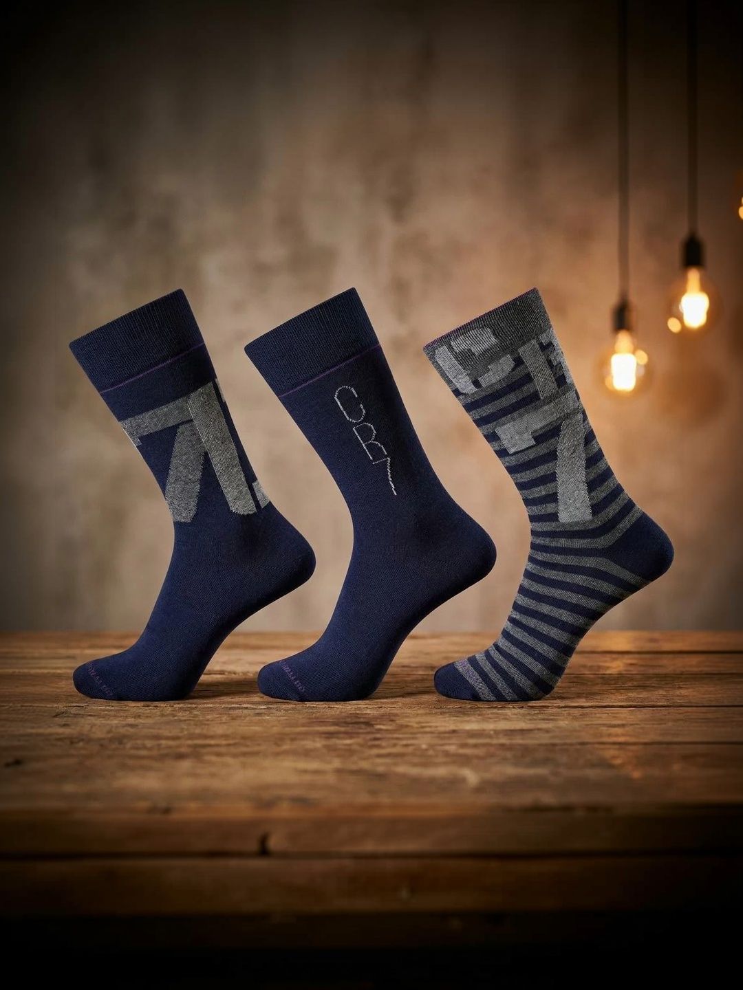 CR7 Cristiano Ronaldo Men Pack of 3 Cotton Assorted Patterned Calf Length Socks-picture-17
