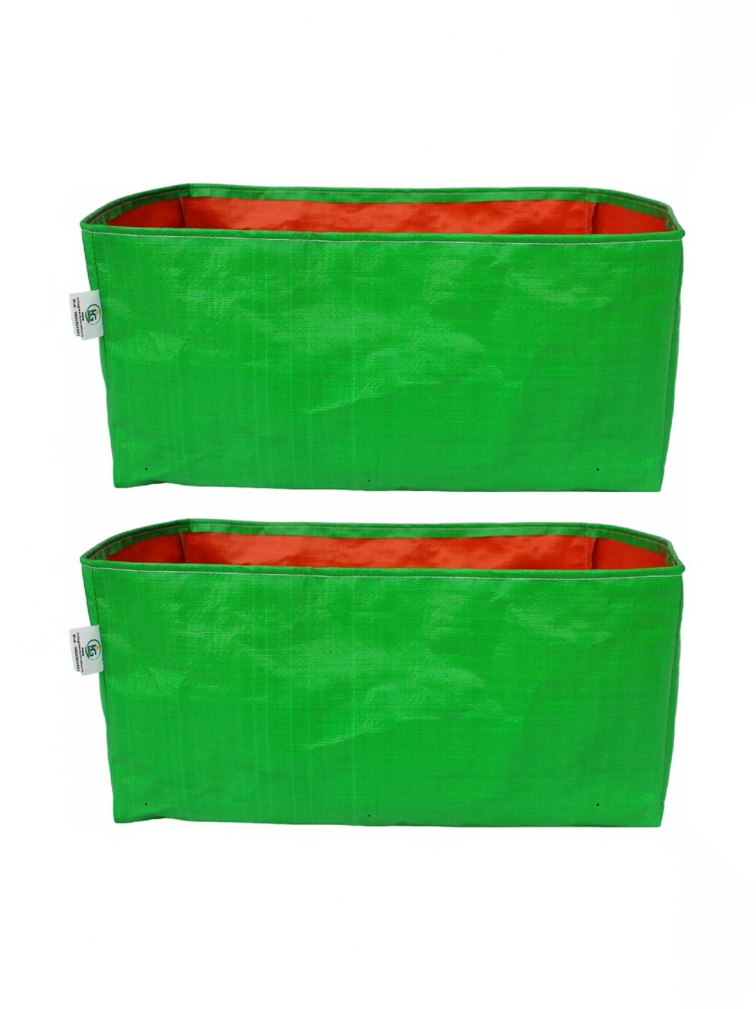 India Green Innovative Set Of 2 Green & Orange-Colored Plastic Planters-picture-46