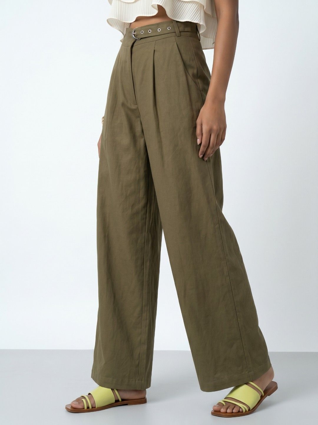 Phosphorus Women Tapered Fit High-Rise Pleated Trousers-picture-23