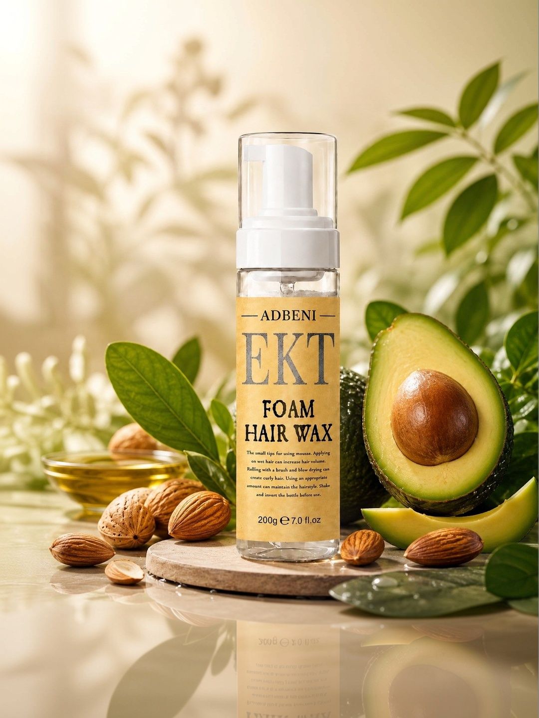 Adbeni Avocado & Almond Nourishing Foam Hair Wax for Strong Hold & Shine - 200 g-image-30