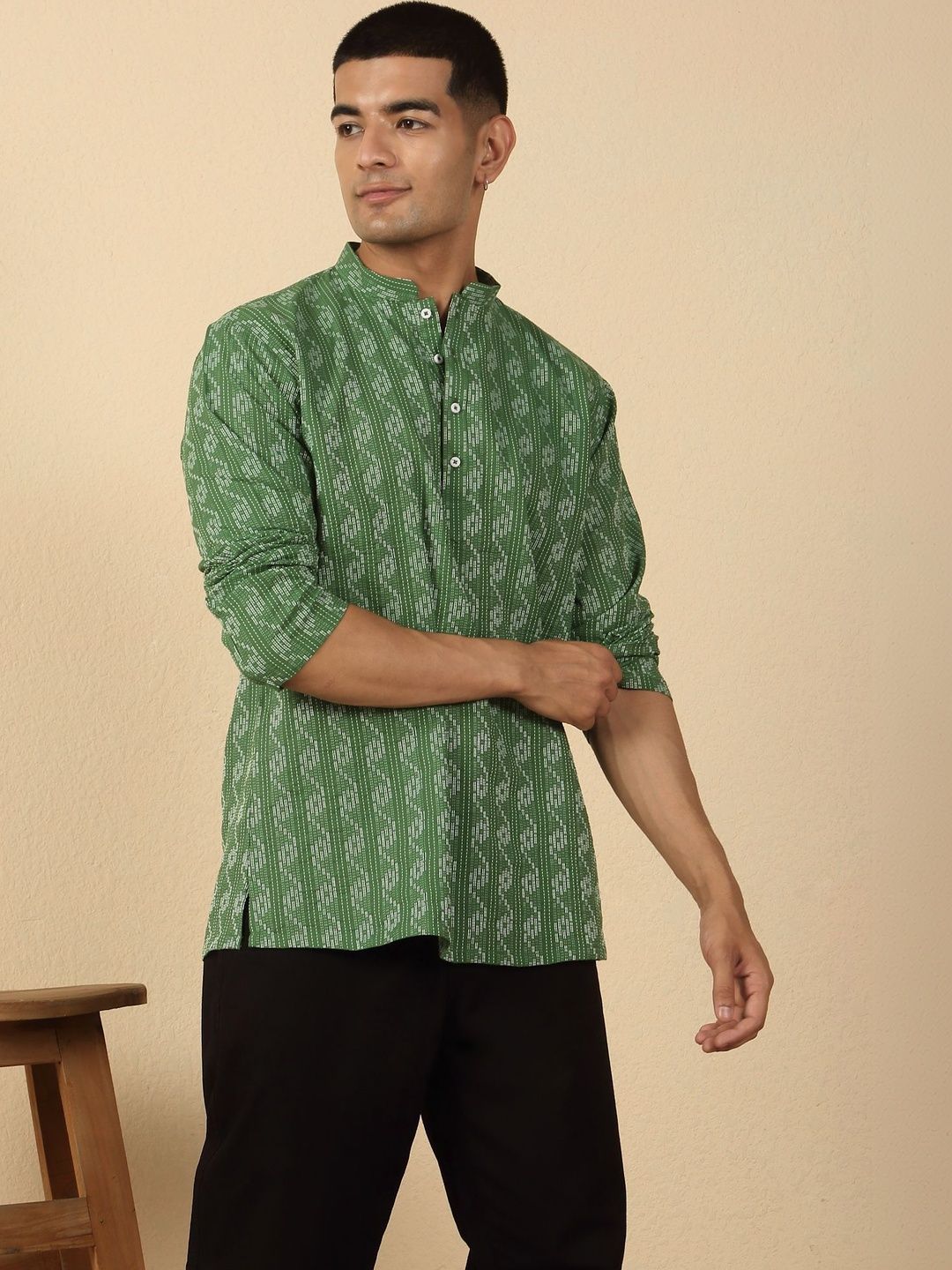 KRAFT INDIA Men Ethnic Motifs Printed Indie Prints Kurta-picture-16