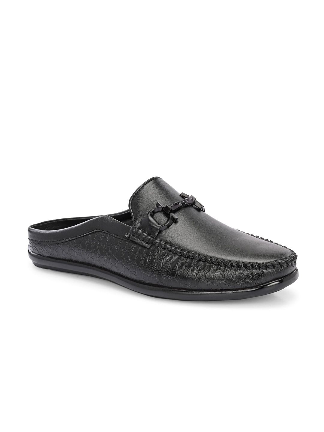 HERE&NOW Men Textured Synthetic Patent Height Elevator Formal Loafers-picture-30