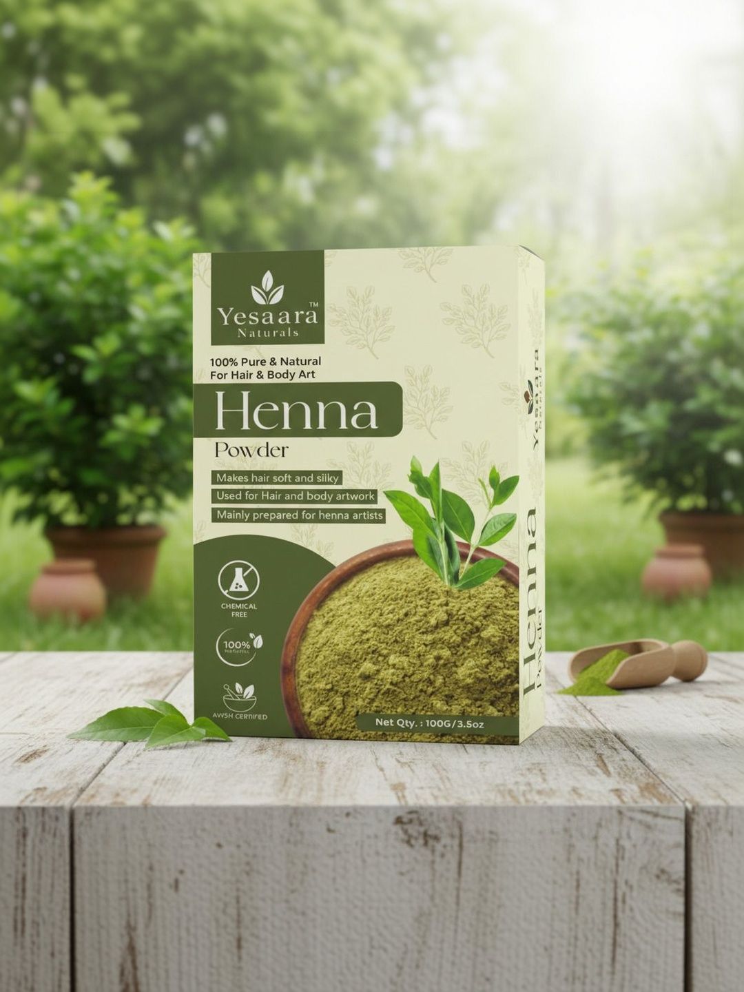 Yesaara Naturals Pure Henna Leaf Powder -100 g - Red-image-48