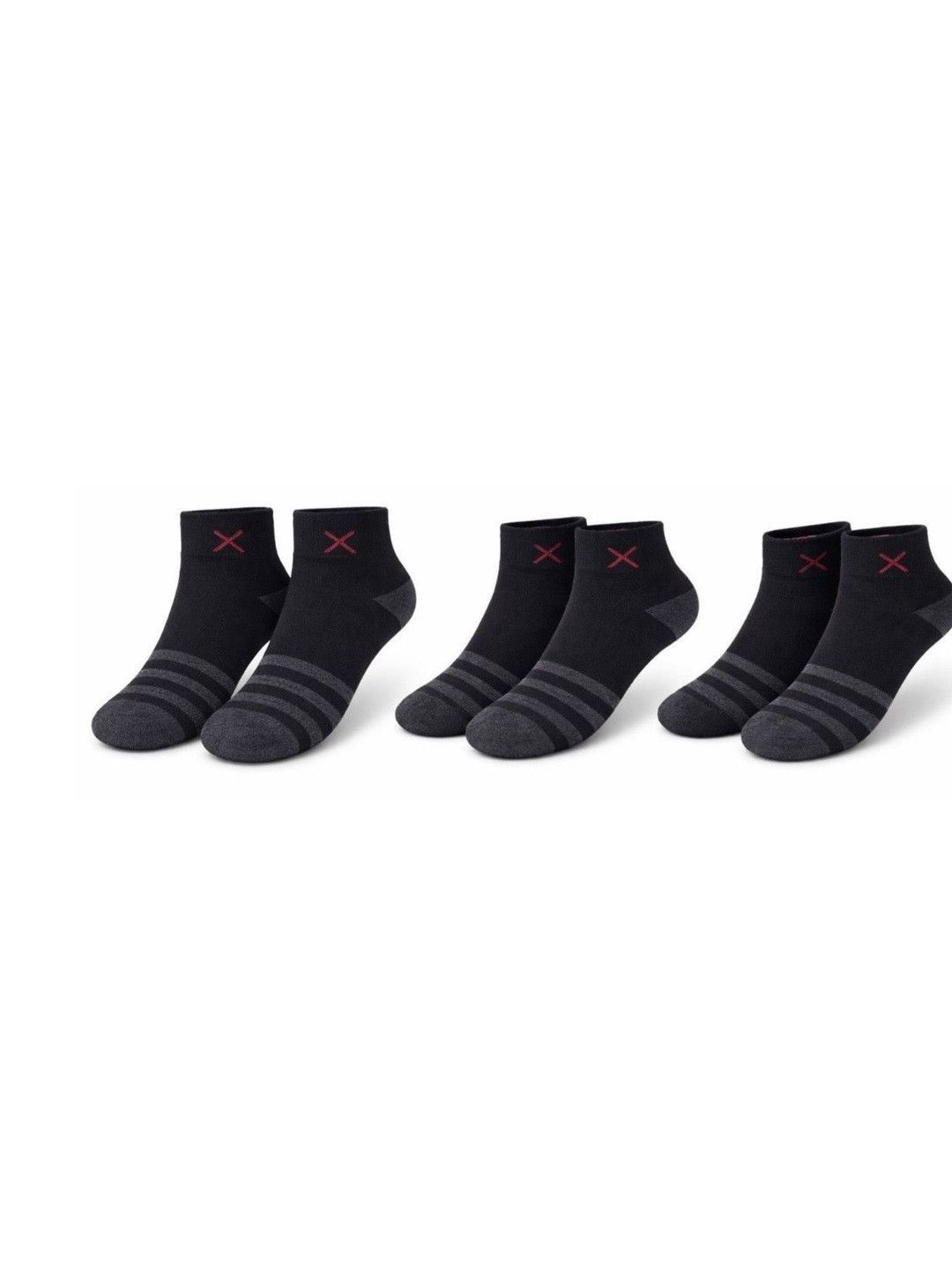SOSHRE Unisex Pack of 3 Cotton Assorted Striped Ankle Length Socks-image-30