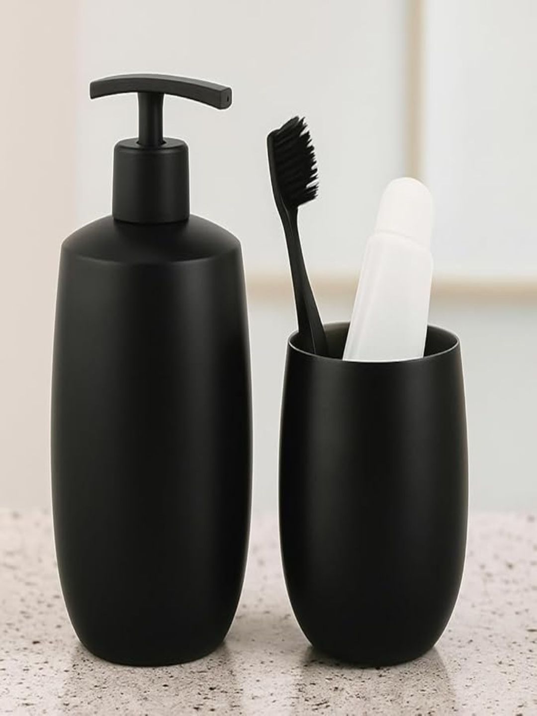 GRD INTERNATIONAL Black & Black 2 piece Solid Stainless Steel Bath Accessories Set-picture-27