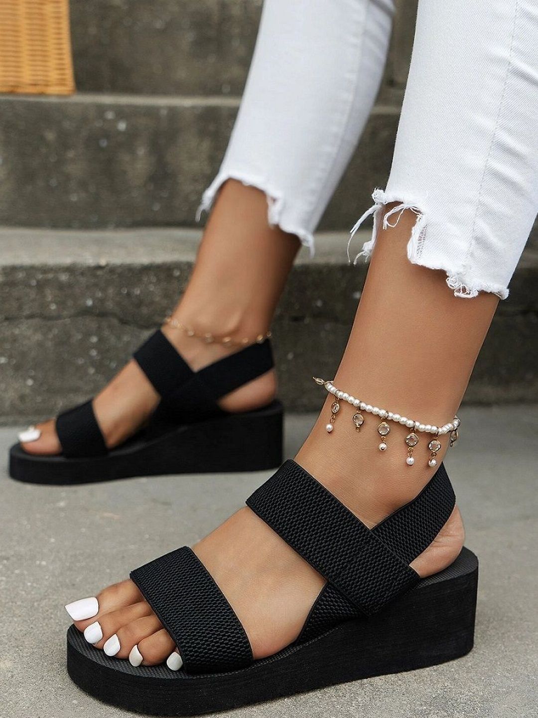 Roadster Textured Wedge Sandals-image-40