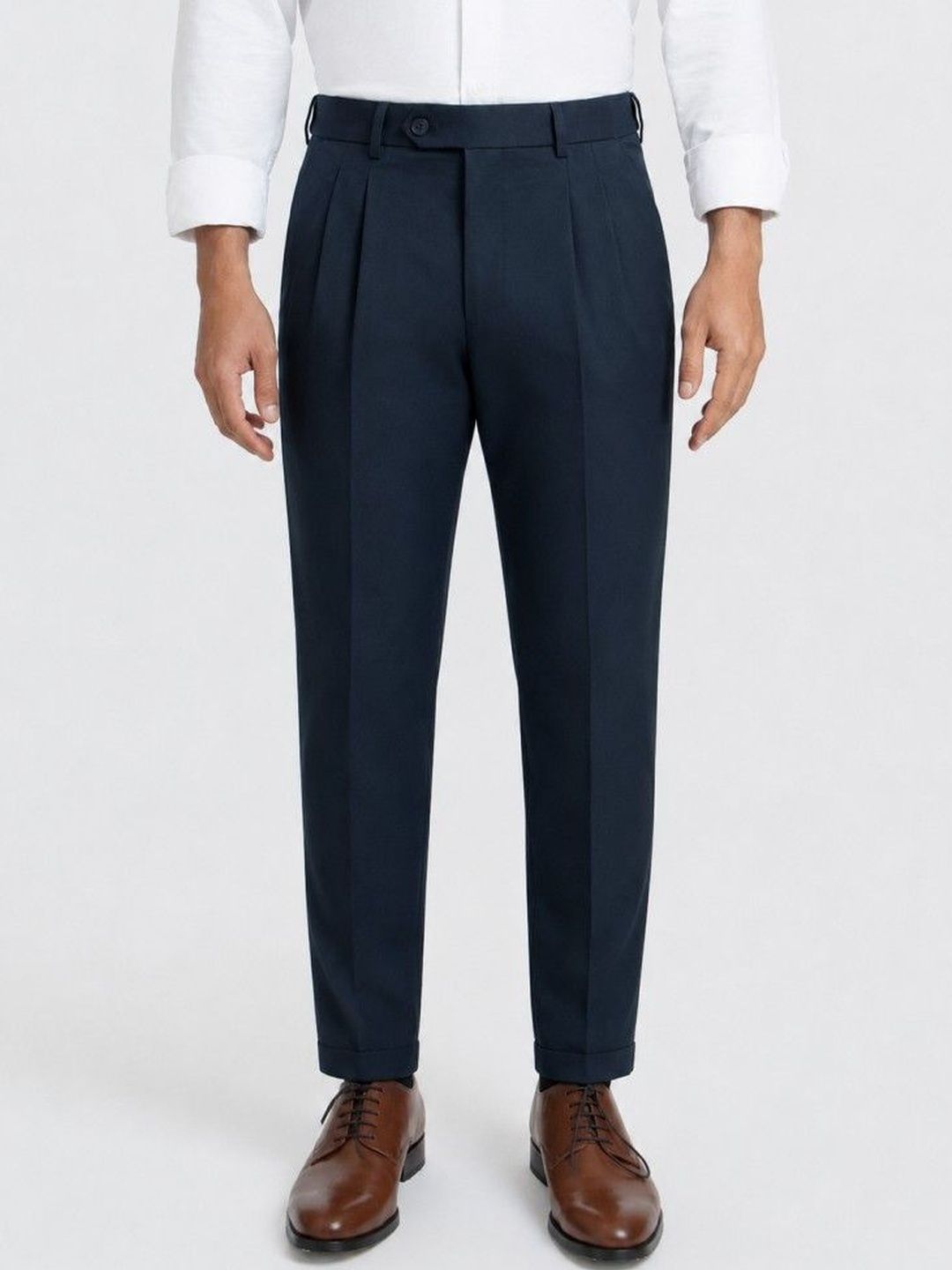 The Pant Project Men Relaxed Straight Leg Straight Fit Pleated Trousers-picture-28