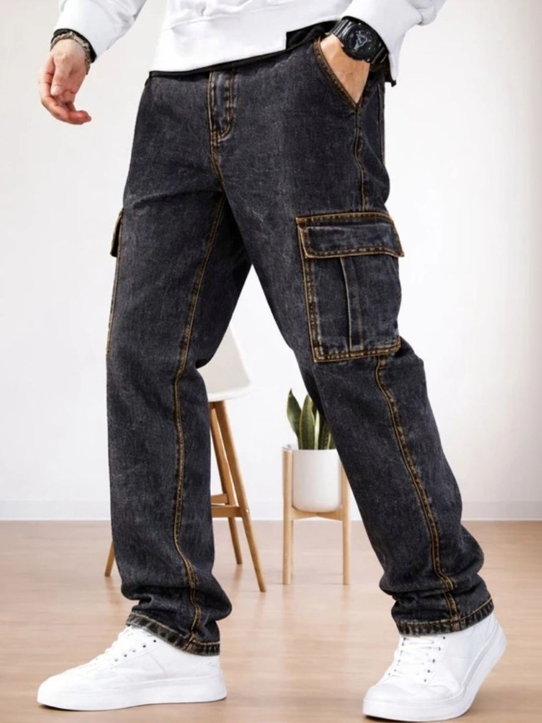Playfeel Men Straight Fit Mid-Rise Jeans-picture-13