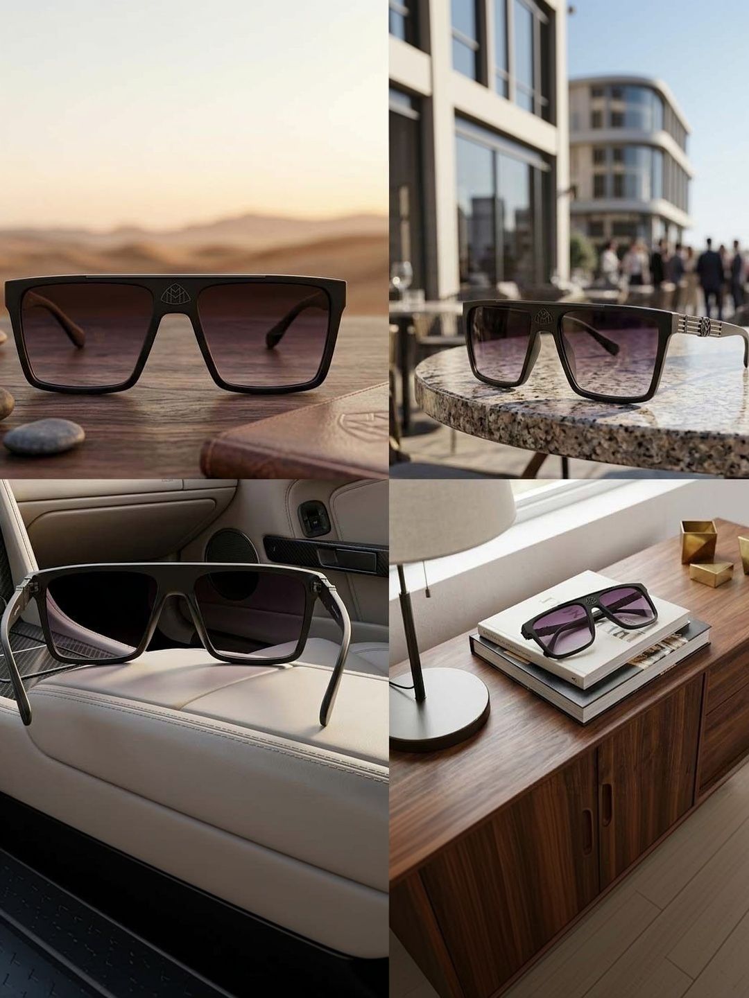 Elligator Men Purple Lens & Black Square Sunglasses with-picture-49