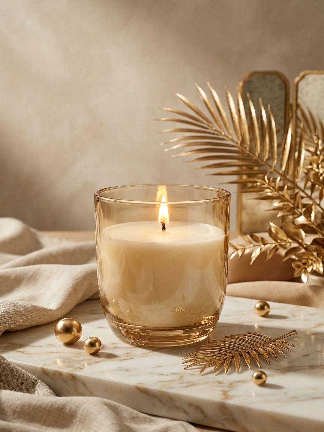 The Castle Crafts Gold-Toned & Cream-Coloured 1 pieces Candle-picture-51