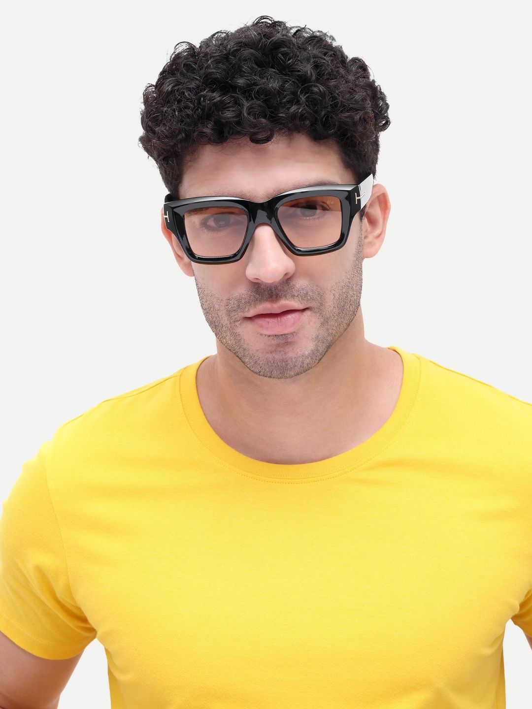 HAMILTANO WINSTON Men Orange Lens & Black Rectangle Sunglasses with-picture-50