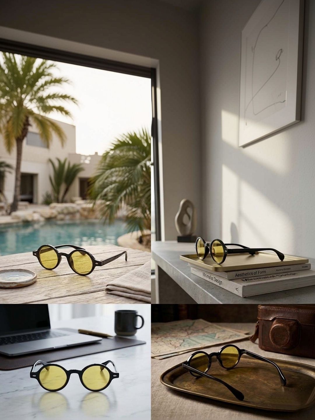 Elligator Men Yellow Lens & Black Round Sunglasses with-image-39