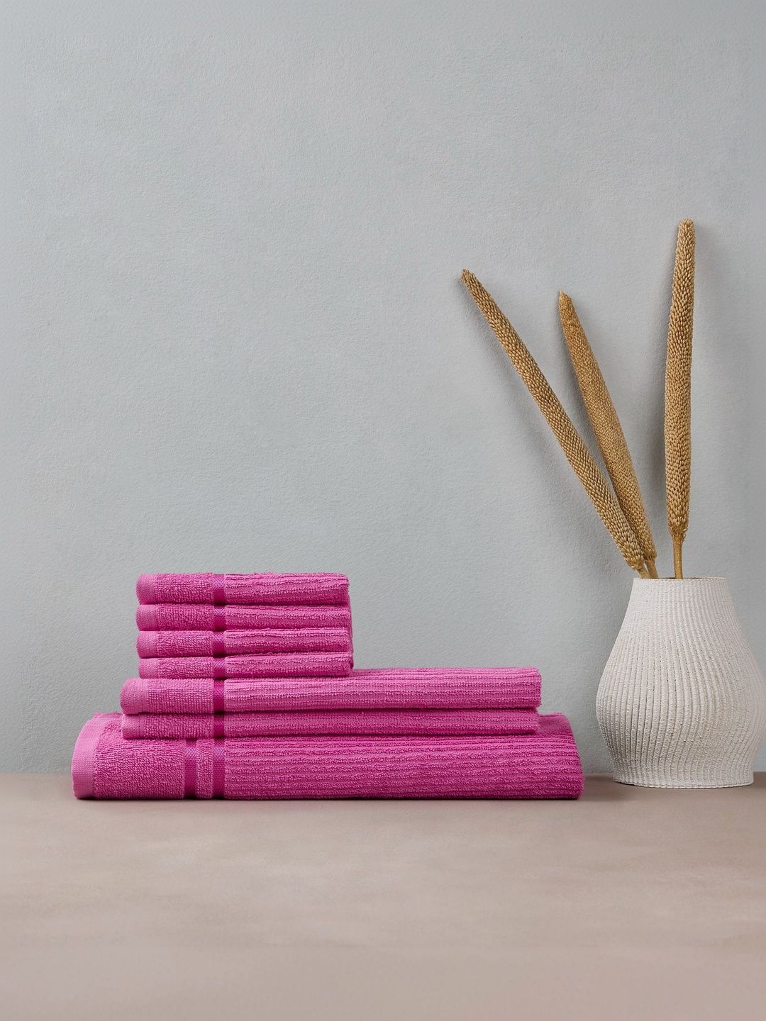 Himeya Pink Cotton 300 GSM Towel Set-image-47