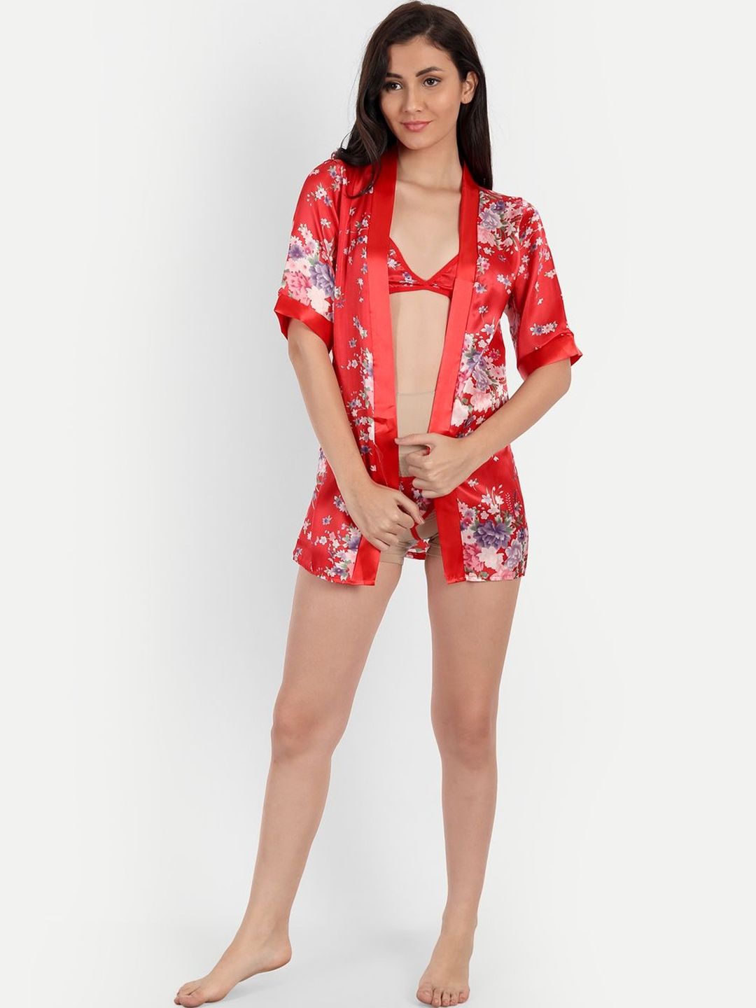 COLOR STYLE Halter Neck Printed Baby Doll-picture-23