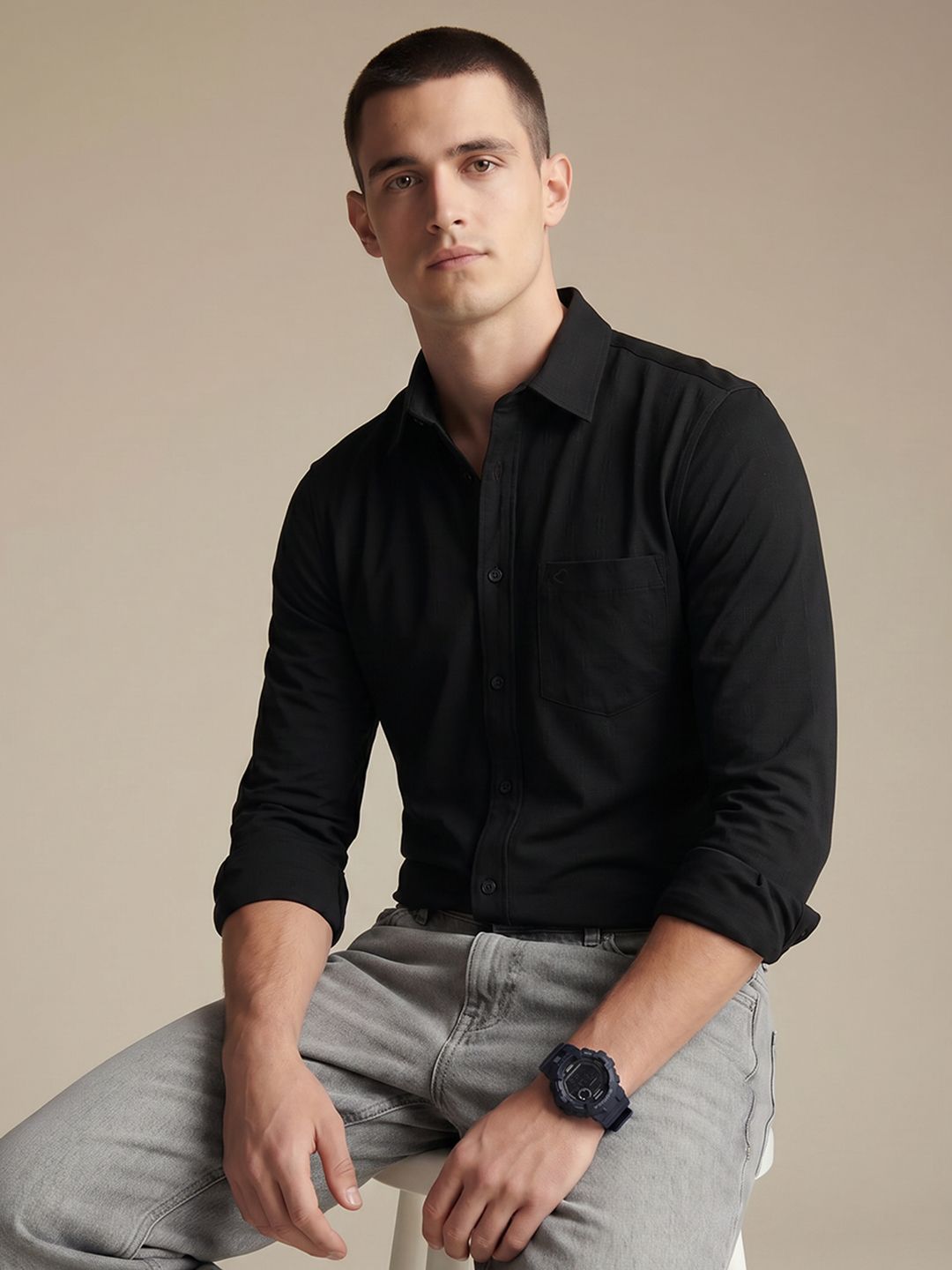 Being Human Spread Collar Moderno Fit Casual Shirt-picture-29