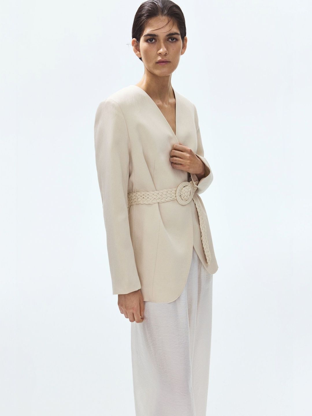 H&M Belted Lapelless Blazer-picture-10
