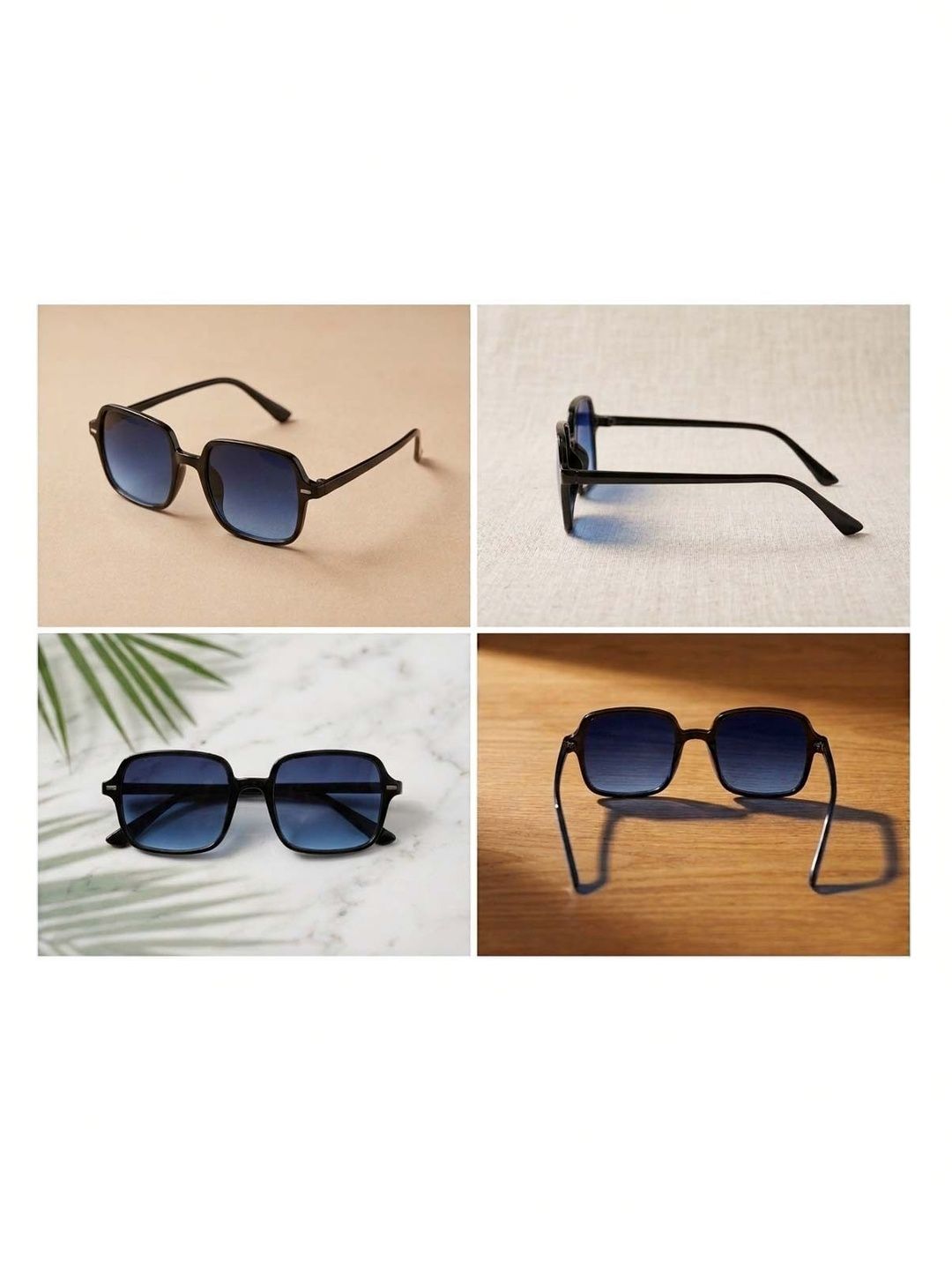 Elligator Men Blue Lens & Black Square Sunglasses with-picture-18
