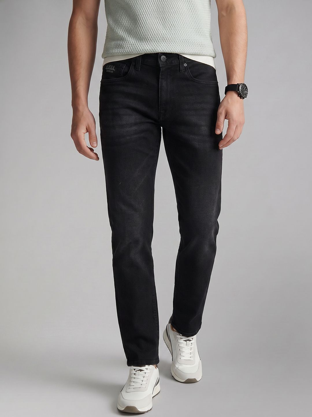U.S. Polo Assn. Denim Co. Men Slim Straight Fit Mid-Rise Light Fade Stretchable Jeans-picture-45