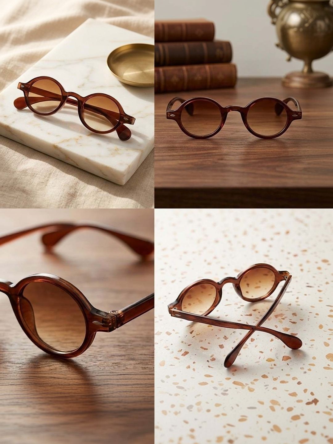 Elligator Men Brown Lens & Brown Round Sunglasses with-image-23