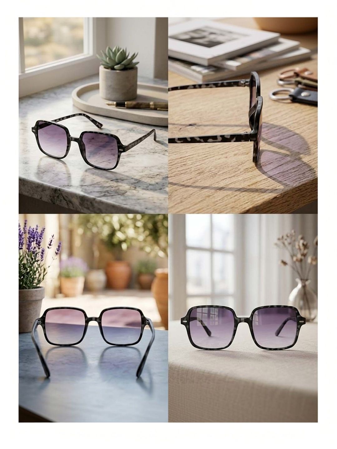 Elligator Men Purple Lens & Black Square Sunglasses with-picture-48